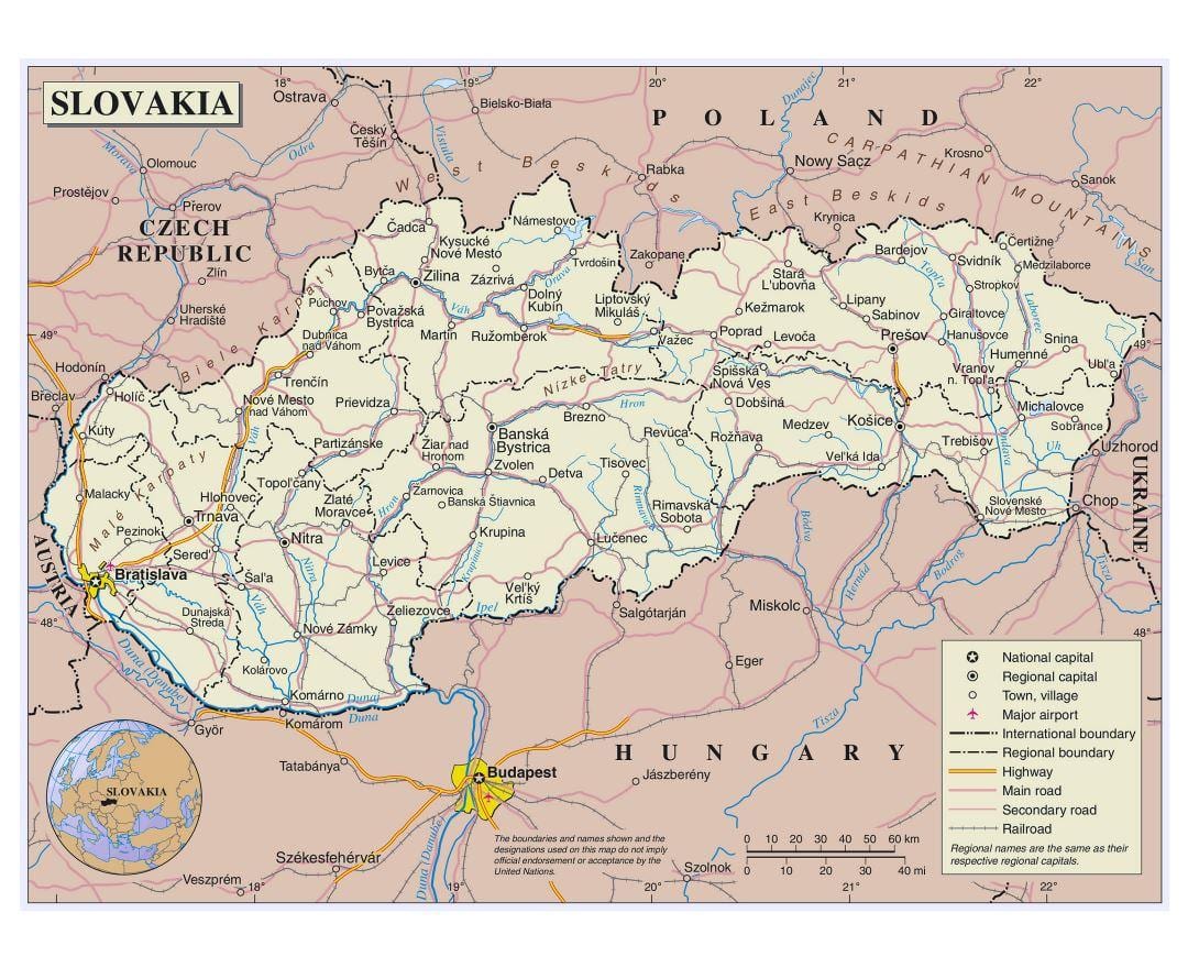 মানচিত্র, স্লোভাকিয়া রোড