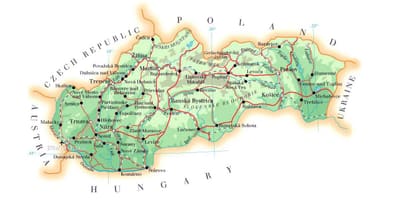 মানচিত্র, স্লোভাকিয়া স্কি রিসর্ট