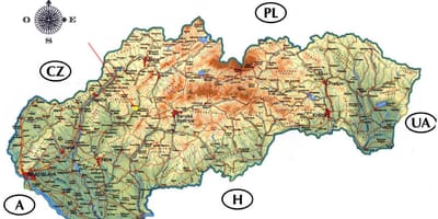 মানচিত্র, স্লোভাকিয়া hradů a zámků
