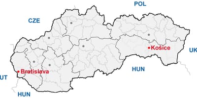 মানচিত্র এর kosice, স্লোভাকিয়া